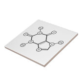 moleculaire structuur van cafeïne tegeltje (Zijkant)