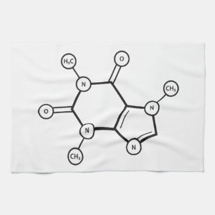 moleculaire structuur van cafeïne theedoek