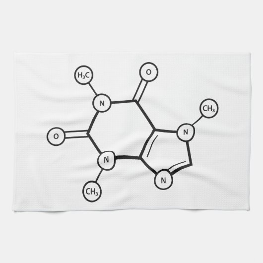 moleculaire structuur van cafeïne theedoek (Horizontaal)
