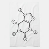 moleculaire structuur van cafeïne theedoek (Verticaal)