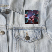 Moleculaire structuur van cafeïne vierkante button 5,1 cm (In situ)