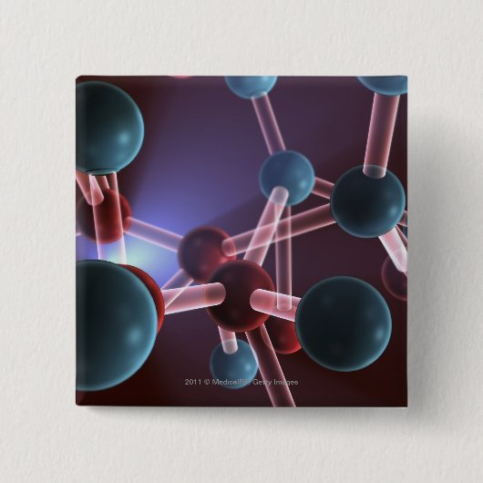 Moleculaire structuur van cafeïne vierkante button 5,1 cm (Voorkant)