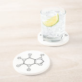 moleculaire structuur van cafeïne zandsteen onderzetter (Zijkant)