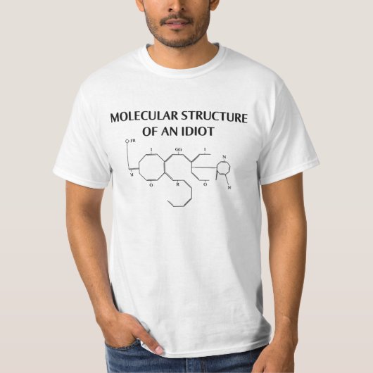 Moleculaire structuur van een Idioot T-Shirt (Voorkant)