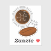 Moleculaire structuur van koffieboon - Caffeïnefor Sticker (Vel)
