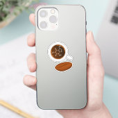 Moleculaire structuur van koffieboon - Caffeïnefor Sticker (Telefoon)