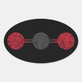 Moleculaire structuur van koolstofdioxide ovale sticker (Voorkant)