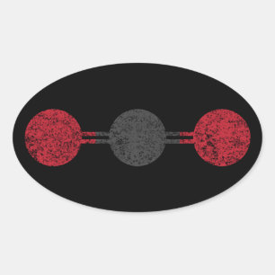 Moleculaire structuur van koolstofdioxide ovale sticker