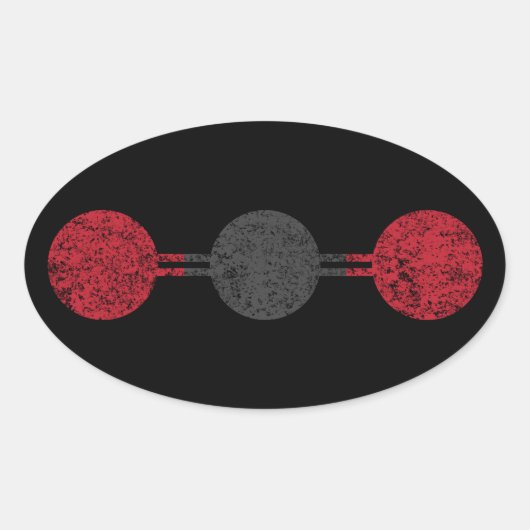 Moleculaire structuur van koolstofdioxide ovale sticker (Voorkant)