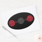 Moleculaire structuur van koolstofdioxide ovale sticker (Envelop)