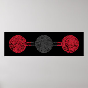 Moleculaire structuur van koolstofdioxide poster