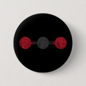 Moleculaire structuur van koolstofdioxide ronde button 5,7 cm (Voorkant)