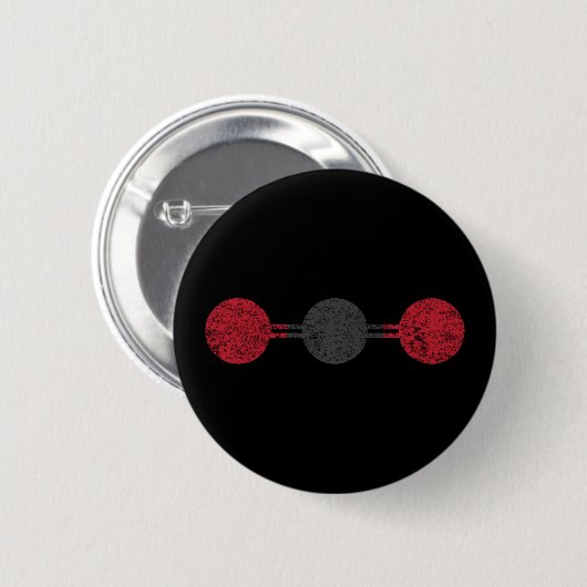 Moleculaire structuur van koolstofdioxide ronde button 5,7 cm (Voorkant /achterkant)