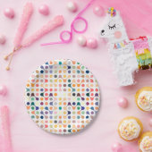 Moleculaire structuurpatroon papieren bordje (Feest)