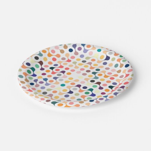 Moleculaire structuurpatroon papieren bordje (Gekanteld)