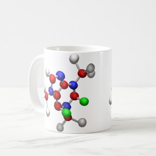 Molecule 3-D Rendering Koffiemok (Voorkant links)