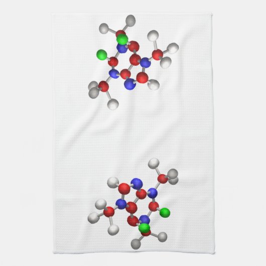 Molecule 3-D Rendering Theedoek (Verticaal)