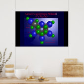 Molecule alfa-D-glucopyranose (afdruk) Poster (Keuken)