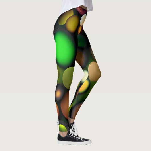 Molecule cirkels regenboog patroon leggings (Rechts)