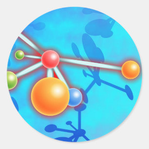 Molecule Ronde Sticker