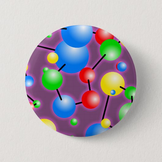 Molecule Wallpaper Ronde Button 5,7 Cm (Voorkant)