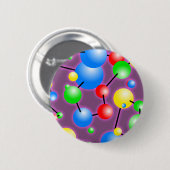 Molecule Wallpaper Ronde Button 5,7 Cm (Voorkant /achterkant)