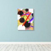 Moleculen in beweging - Abstracte canvasprint Canvas Afdruk (Insitu (Houten vloer))