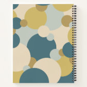 Moleculen in geel en blauw spiraalnotitieboek notitieboek (Achterkant)