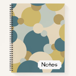 Moleculen in geel en blauw spiraalnotitieboek notitieboek