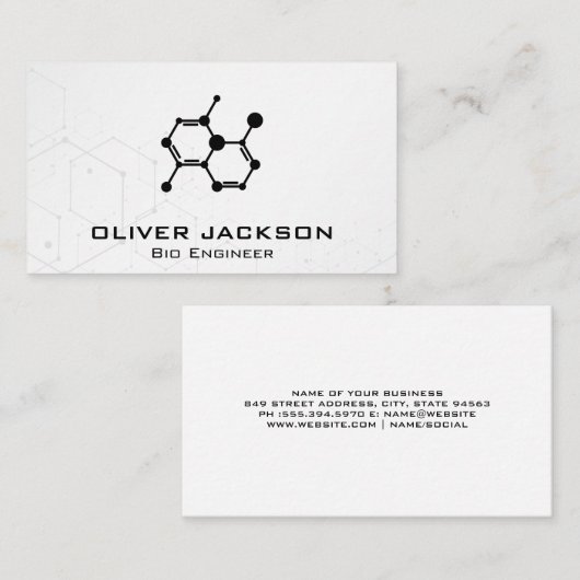 molecuulpictogram | Scientist Engineer Visitekaart Visitekaartje (Voorkant / Achterkant)