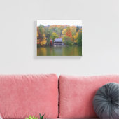 Molen aan een meer in de herfst canvas afdruk (Insitu (Woonkamer))