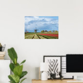 Molen en tulpen landschap poster print (Thuiskantoor)