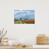 Molen en tulpen landschap poster print (Keuken)