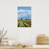 Molen en tulpen landschap verticale poster (Keuken)