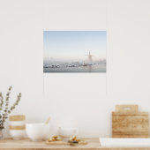 Molen in de sneeuw in de winter poster (Keuken)