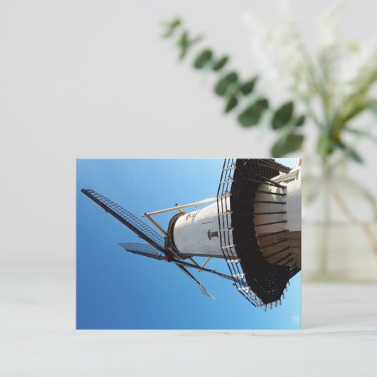 Molen in Nederland in Willemstad. Briefkaart (Staand voorkant)