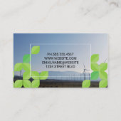Molen Landschap | Groen Blad Patroon Visitekaartje (Achterkant)