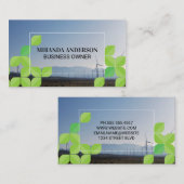 Molen Landschap | Groen Blad Patroon Visitekaartje (Voorkant / Achterkant)