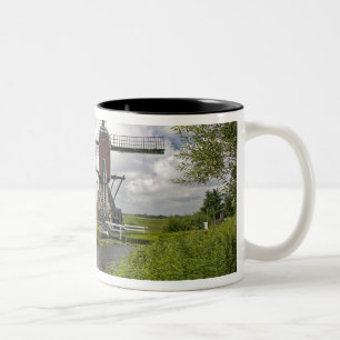 Molen langs een kanaal ten oosten van Leiden in de Tweekleurige Koffiemok