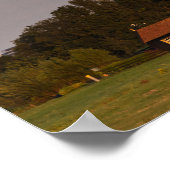 Molen onder volle maan horizontale poster (Hoek)