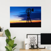 Molen op de blauwe poster (Thuiskantoor)