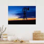 Molen op de blauwe poster (Keuken)