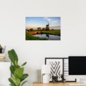 Molen op het platteland in Holland poster (Thuiskantoor)