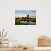 Molen op het platteland in Holland poster (Keuken)