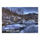 Molen op River Rhode Island Christmas Kaart (Voorkant Horizontaal)