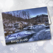 Molen op River Rhode Island Christmas Kaart