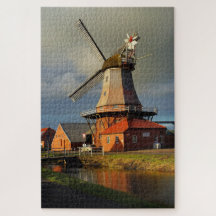 Molen Ostfriesland Nederlandse Maal Graan Legpuzze