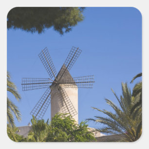 Molen, Palma, Mallorca, Spanje Vierkante Sticker