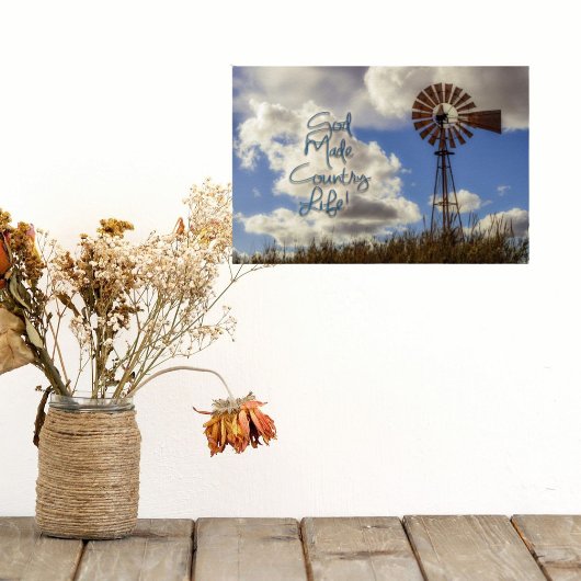 Molen scène God maakte landelijk leven Poster  
