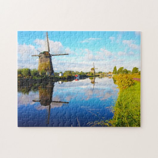Molen van Amsterdam Holland. Legpuzzel (Horizontaal)